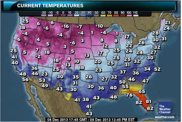 Weather Map From December 8, 2013